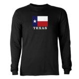 CafePress Texas Flag - TX Long Sleeve Dark T-Shirt - L Black