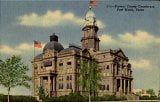 Tarrant County Courthouse Fort Worth Texas Original Vintage Postcard