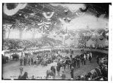 Photo: Fort Worth Live Stock Show,1910-1915,Texas,people,animals,horses,flags